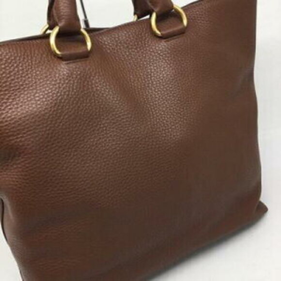 Prada Leather Tote Bag Shoulder Brown Aichi - Picture 4 of 8